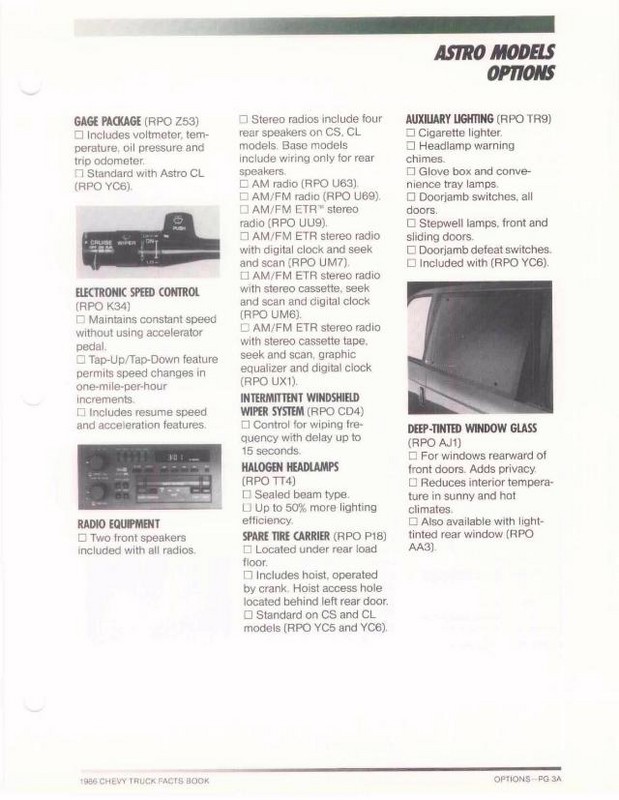1986 Chevrolet Truck Facts Brochure Page 69